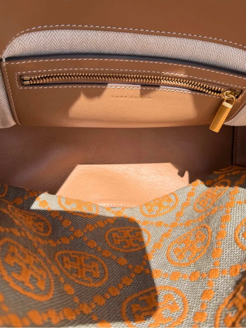 Tory Burch Lee Radziwill Large Ltd Ed Pebble Leather Monogram Jacquard Double